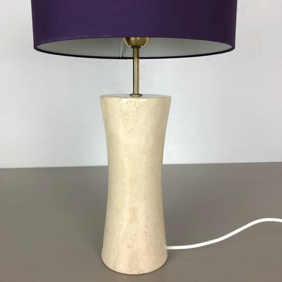 Vintage Hollywood Regency Travertine Marble Light Base, Italy, 1970s-QZ-1153792