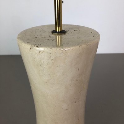 Vintage Hollywood Regency Travertine Marble Light Base, Italy, 1970s-QZ-1153792