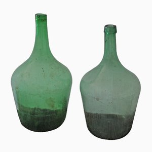 Vintage Hungarian Green Wine Bottles, Set of 2-OXJ-628028