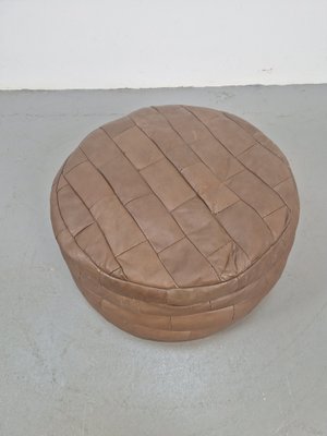 Vintage Ibiza Pouf in Brown Leather, 1970s-AXJ-1789009