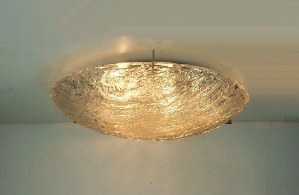 Vintage Ice Glass Ceiling Lamp, 1960s-FH-1772647