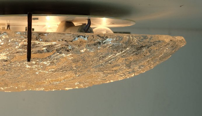 Vintage Ice Glass Ceiling Lamp, 1960s-FH-1772647