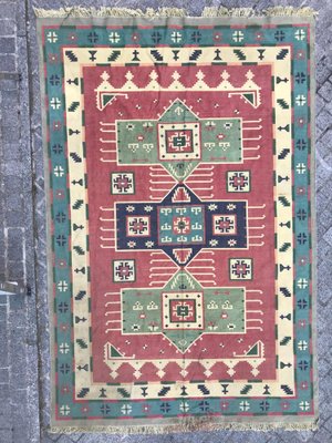 Vintage Indian Durhi Cotton Flat Rug-YMM-1061642