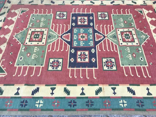 Vintage Indian Durhi Cotton Flat Rug-YMM-1061642