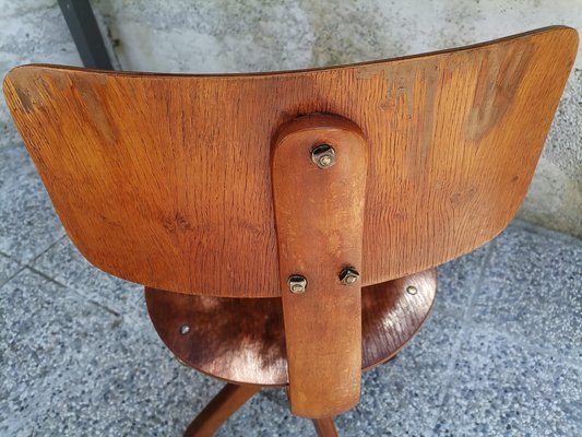 Vintage Industrial Adjustable Swivel Desk Chair, Yugoslavia, 1950s-NKJ-1295582