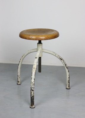 Vintage Industrial Adjustable Swivel Stools, Set of 3-HGJ-627784