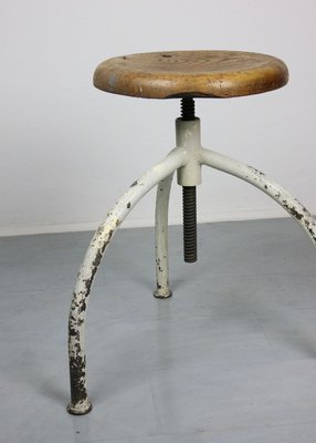 Vintage Industrial Adjustable Swivel Stools, Set of 3-HGJ-627784