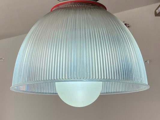 Vintage Industrial Aluminum Diffuser Methacrylate Suspension Lamp, 1970s