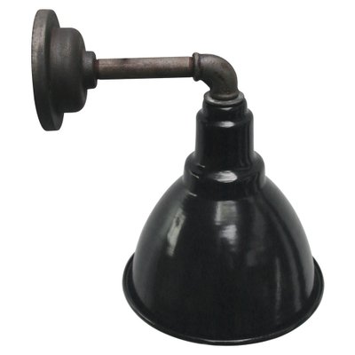 Vintage Industrial Black Enamel & Cast Iron Wall Light-BLS-1188077