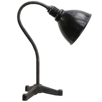 Vintage Industrial Black Enamel Desk Light, 1920s-BLS-1705887