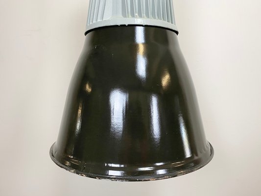 Vintage Industrial Black Enamel Pendant Lamp, 1960s-CGF-796462