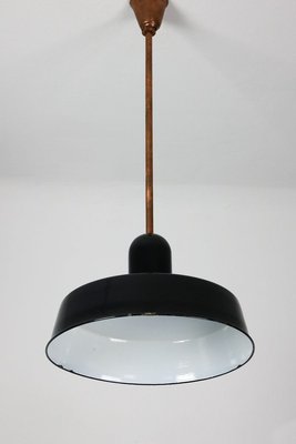 Vintage Industrial Black Enamel Pendant Lamp from Emo, 1960s-HGJ-625680