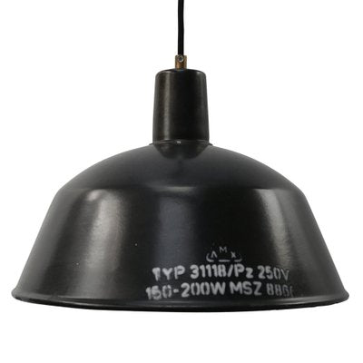 Vintage Industrial Black Enamel Pendant Light-BLS-1020377