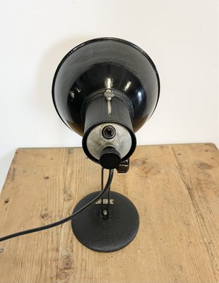 Vintage Industrial Black Enamel Table Lamp, 1950s-CGF-986348