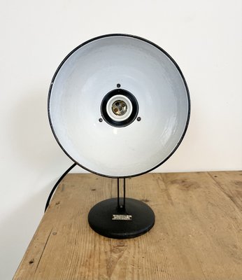 Vintage Industrial Black Enamel Table Lamp, 1950s-CGF-986348