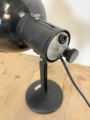 Vintage Industrial Black Enamel Table Lamp, 1950s-CGF-986348