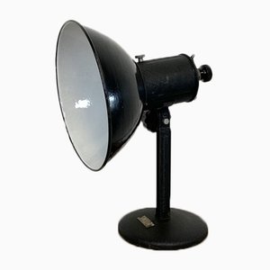 Vintage Industrial Black Enamel Table Lamp, 1950s-CGF-986348