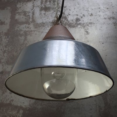 Vintage Industrial Blue Enamel and Cast Iron Pendant Lamp-BLS-2035706