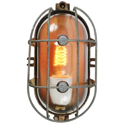 Vintage Industrial Cast Iron and Clear Glass Wall Lamps from Industria Rotterdam-BLS-2027200