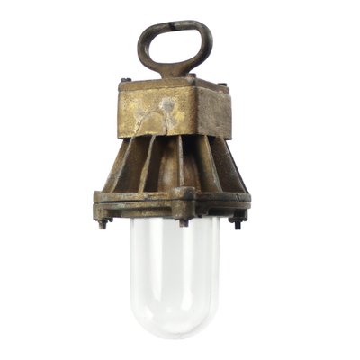 Vintage Industrial Cast Iron Clear Glass Pendant Lamp-BLS-1790029