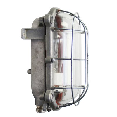 Vintage Industrial Cast Metal and Clear Glass Wall Lamp from Schuch-BLS-2035704