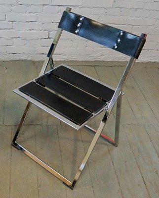 Vintage Industrial Chairs with Leather Belts, Set of 2-QFD-833627