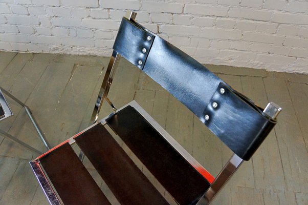 Vintage Industrial Chairs with Leather Belts, Set of 2-QFD-833627