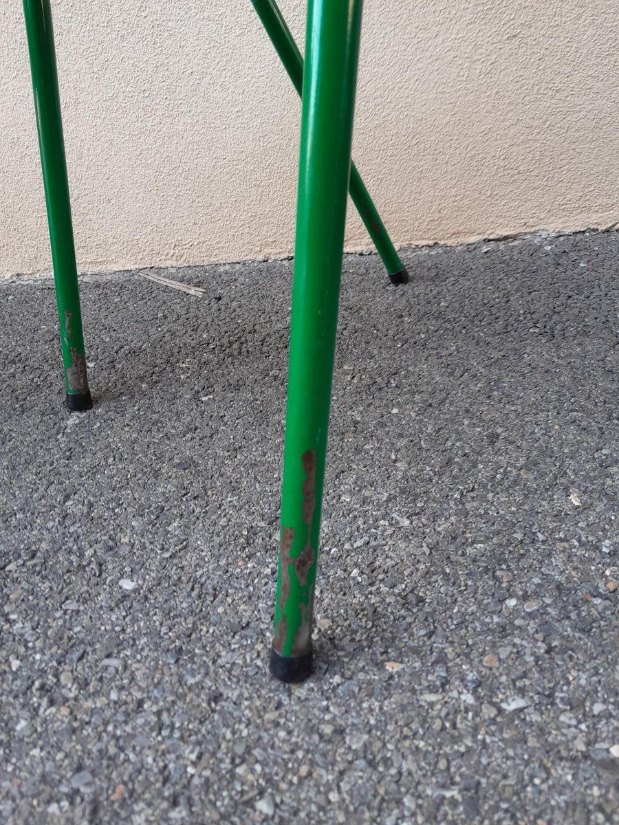 Vintage Industrial Chairs with Metal Compass Legs, 1950s, Set of 12