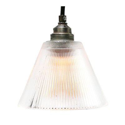 Vintage Industrial Clear Glass Pendant Light from Holophane-BLS-1297567