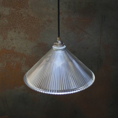 Vintage Industrial Clear Glass Pendant Light from Holophane-BLS-1251481