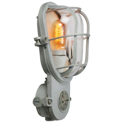 Vintage Industrial Clear Glass Sconce from Industria Rotterdam-BLS-564571