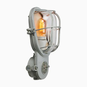 Vintage Industrial Clear Glass Sconce from Industria Rotterdam-BLS-564571