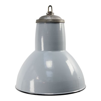 Vintage Industrial Dutch Gray Enamel Pendant Light from Philips-BLS-1072631