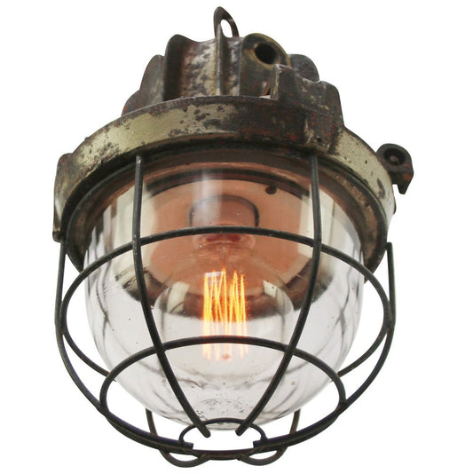 Vintage Industrial French Cast Iron Pendant Lamp by Mapelec Amiens, 1958