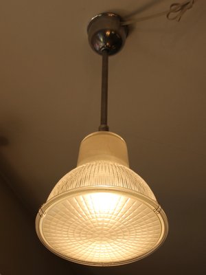 Vintage Industrial French Pendant Lamp from Holophane, 1940s-SY-1074350