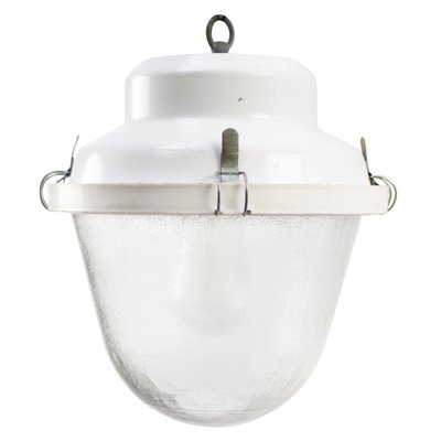 Vintage Industrial Frosted Glass Pendant Lights in White Iron-BLS-1794804