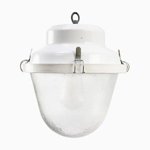 Vintage Industrial Frosted Glass Pendant Lights in White Iron-BLS-1794804