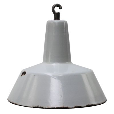 Vintage Industrial Gray Enamel Pendant Lamp from Philips, 1950s-BLS-722245