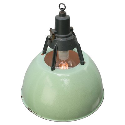 Vintage Industrial Green Enamel Pendant Light-BLS-1372990