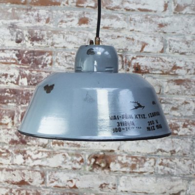 Vintage Industrial Grey Blue Enamel Pendant Lights-BLS-1794803