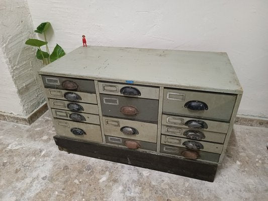 Vintage Industrial Grey Sideboard, 1950s-ZVO-1716513