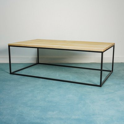 Vintage Industrial Handcrafted Iron Coffee Table, 1970s