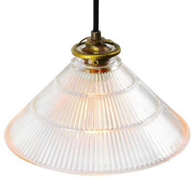 Vintage Industrial Holophane Glass Hanging Light Pendant-BLS-782798