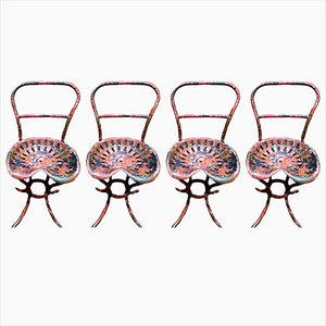 Vintage Industrial Iron Dining Chairs, Set of 4-NA-1240140