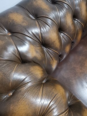 Vintage Industrial Leather Chesterfield Sofa, 1960s-NA-899659