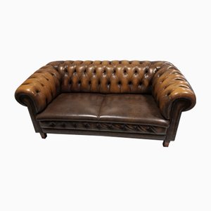 Vintage Industrial Leather Chesterfield Sofa, 1960s-NA-899659