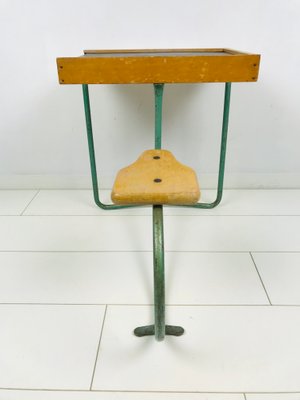 Vintage Industrial Metal and Wood Children's Desk-WQJ-844683