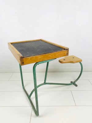 Vintage Industrial Metal and Wood Children's Desk-WQJ-844683