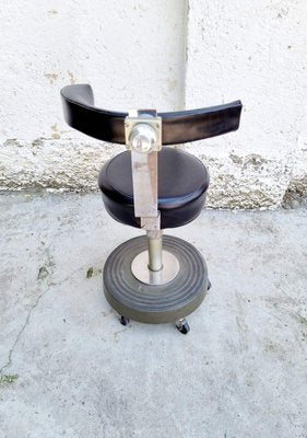 Vintage Industrial Metal Stool, Italy, 1970s-PUG-997622