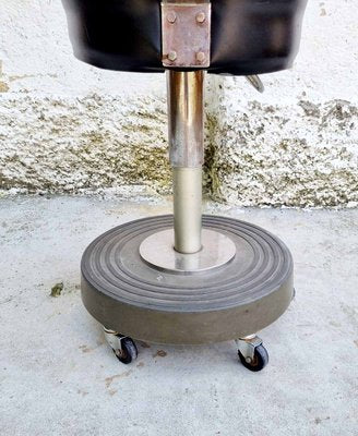 Vintage Industrial Metal Stool, Italy, 1970s-PUG-997622